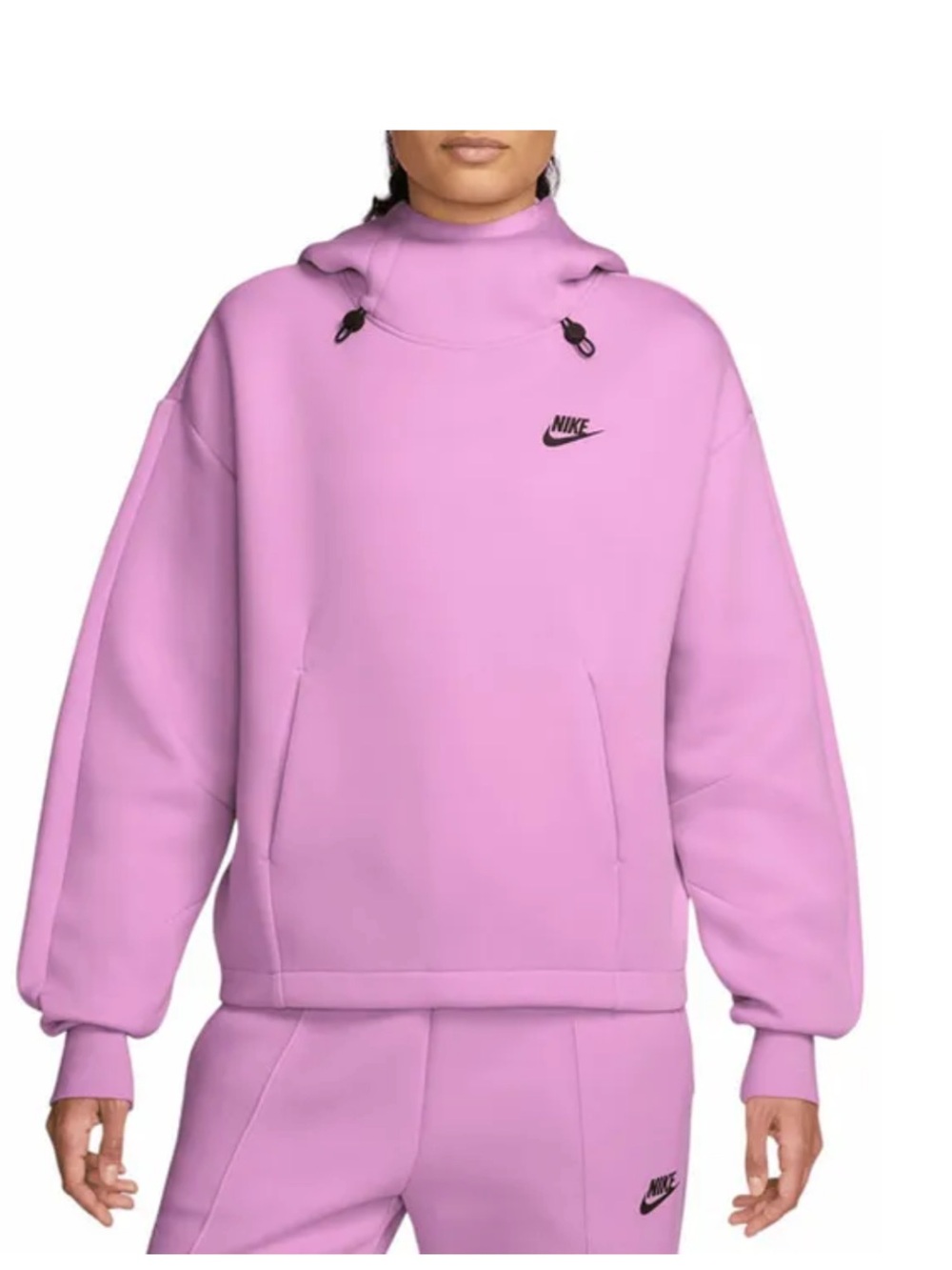 Nike Women's size Medium Pink Drawcord Cropped Hoodie